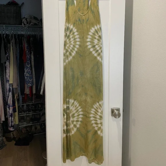 Young Fabulous & Broke Green Tie Dye Maxi Dress XS - Picture 2 of 8